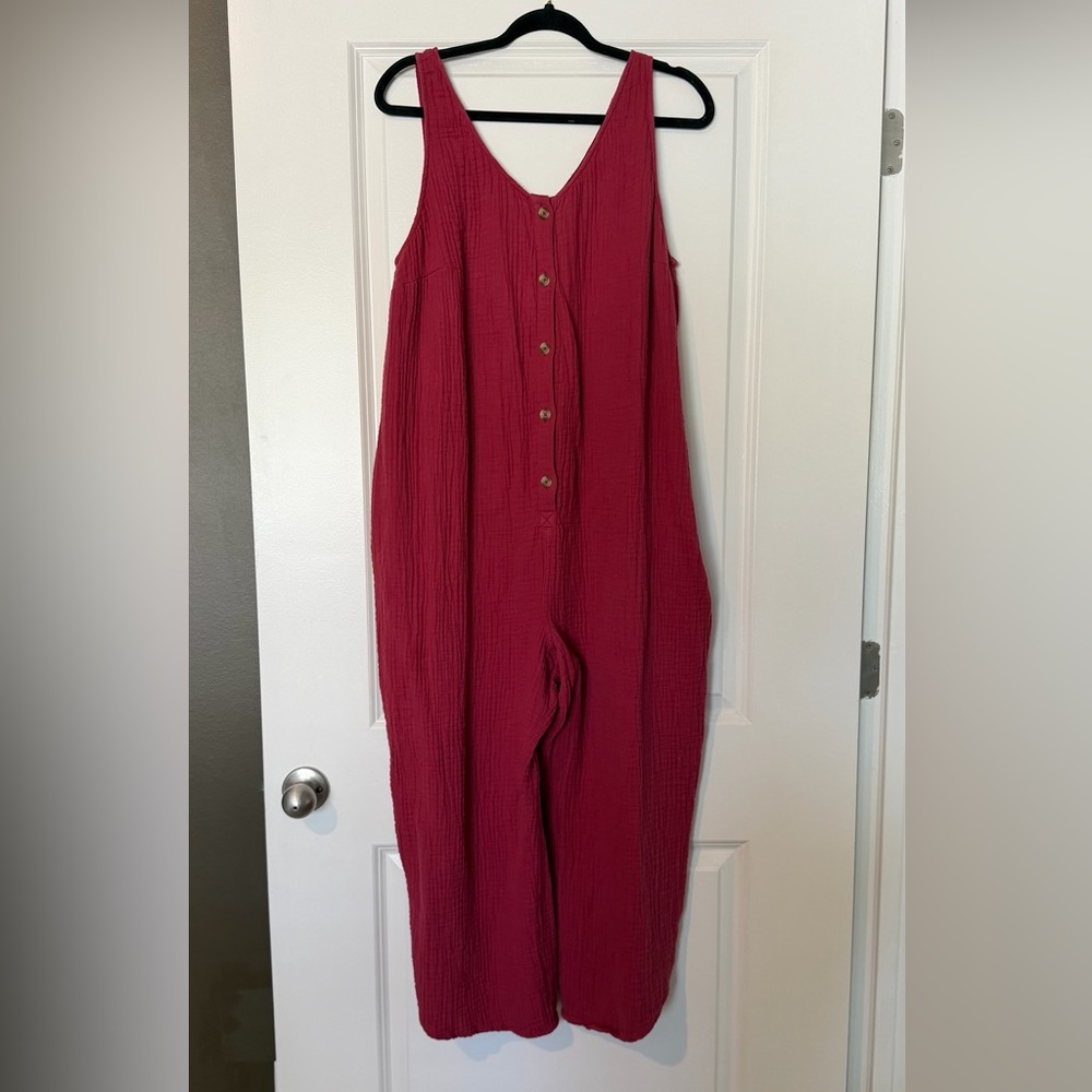 Isabel Maternity by Ingrid & Isabel Berry Button-Front Maternity Jumpsuit